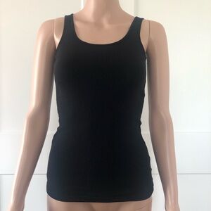 JCPenney JCP Black Ribbed Long Stretchy Stretch Tank Top S Small